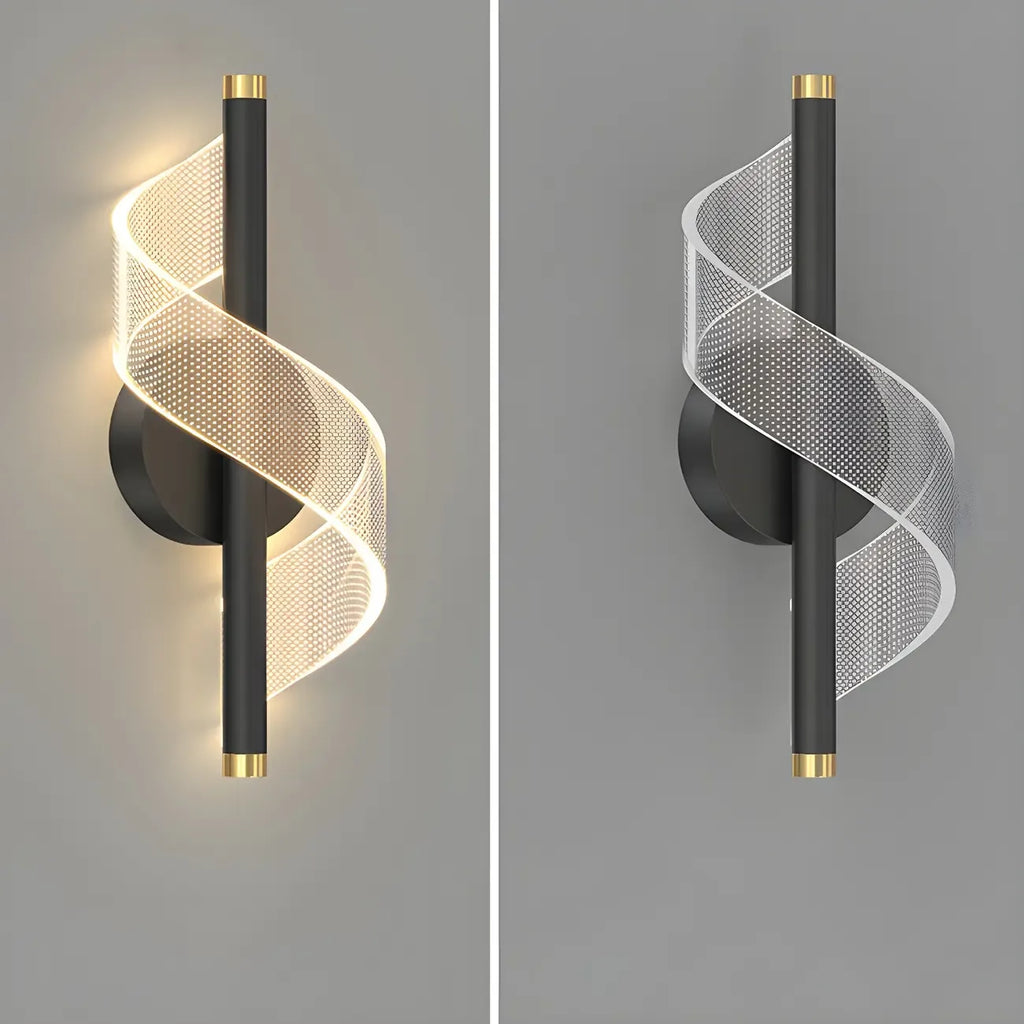 Applique murale LED spirale élégante et à intensité variable pour l'éclairage de la chambre