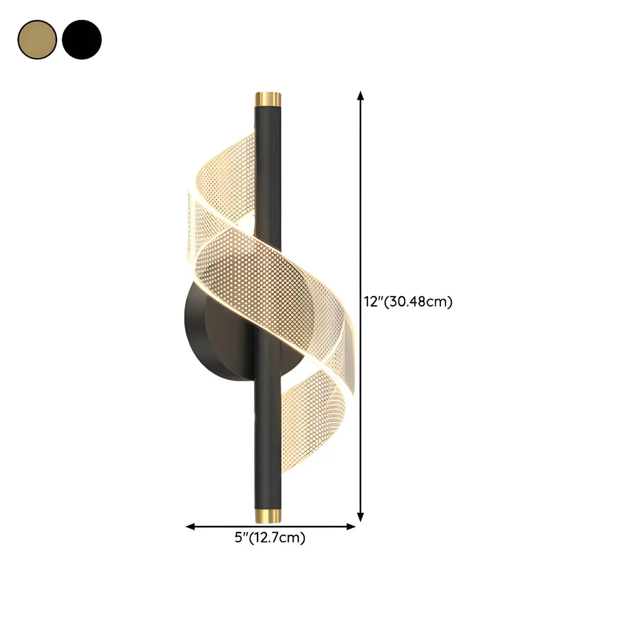 Applique murale LED spirale élégante et à intensité variable pour l'éclairage de la chambre