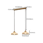 Suspension moderne à 2 lumières avec dôme en verre doré pour îlot de cuisine