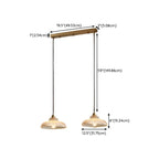 Suspension moderne à 2 lumières avec dôme en verre doré pour îlot de cuisine