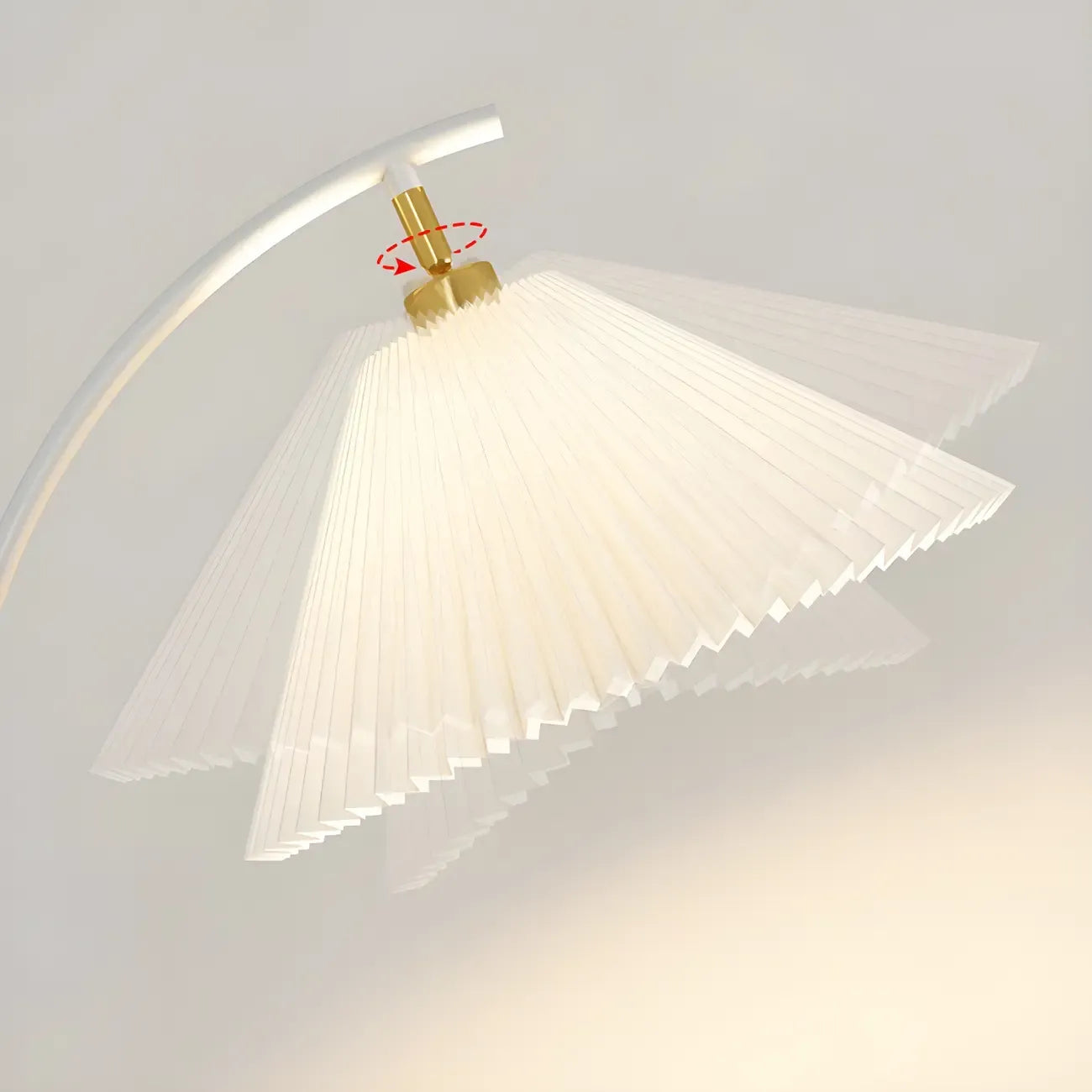 Lampadaire arqué blanc moderne avec étagère de rangement pour salon