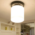 Plafonnier semi-encastré cylindrique minimaliste en verre noir