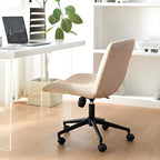 Chaise d'appoint pivotante réglable en cuir crème moderne