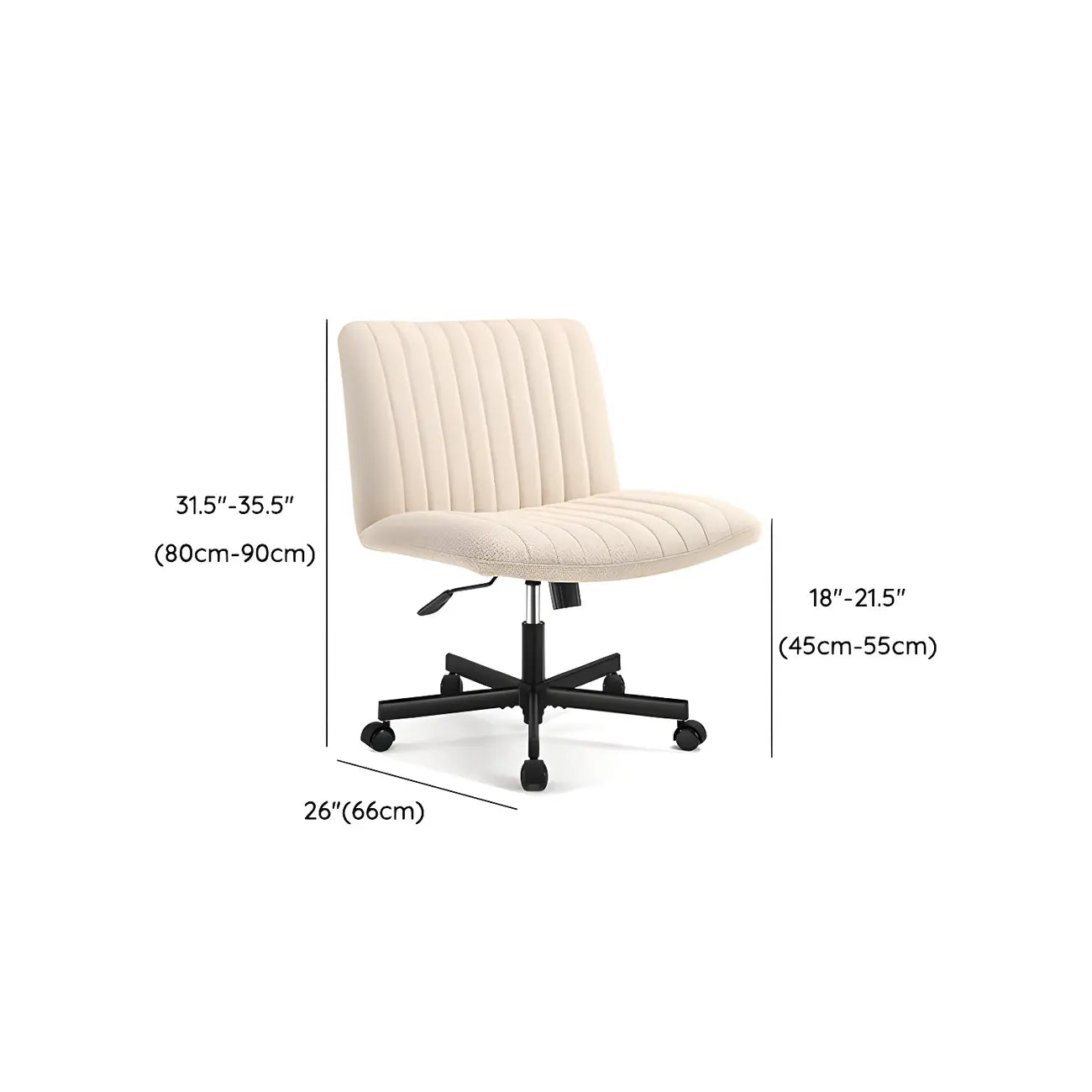 Chaise d'appoint pivotante réglable en cuir crème moderne