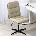 Fauteuils de bureau pivotants en cuir blanc avec verrouillage d'inclinaison