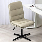 Fauteuils de bureau pivotants en cuir blanc avec verrouillage d'inclinaison
