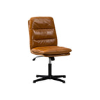 Fauteuils de bureau pivotants en cuir blanc avec verrouillage d'inclinaison