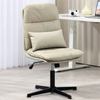 Fauteuils de bureau pivotants en cuir blanc avec verrouillage d'inclinaison