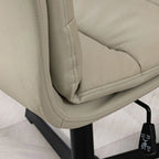 Fauteuils de bureau pivotants en cuir blanc avec verrouillage d'inclinaison