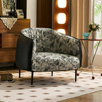 Fauteuil d'appoint moderne surdimensionné en cuir, style tonneau, pour salon