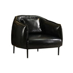 Fauteuil d'appoint moderne surdimensionné en cuir, style tonneau, pour salon