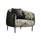 Fauteuil d'appoint moderne surdimensionné en cuir, style tonneau, pour salon