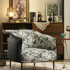 Fauteuil d'appoint moderne surdimensionné en cuir, style tonneau, pour salon