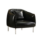 Fauteuil d'appoint moderne surdimensionné en cuir, style tonneau, pour salon