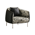 Fauteuil d'appoint moderne surdimensionné en cuir, style tonneau, pour salon