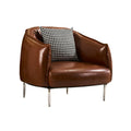 Fauteuil d'appoint moderne surdimensionné en cuir, style tonneau, pour salon