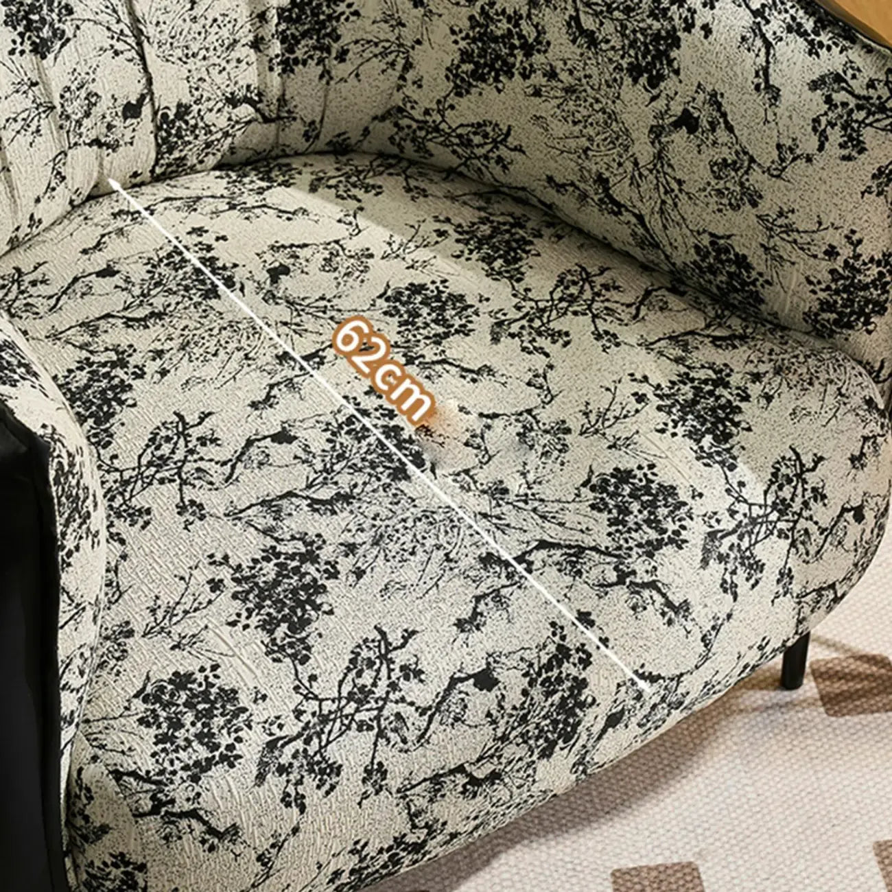 Fauteuil d'appoint moderne surdimensionné en cuir, style tonneau, pour salon