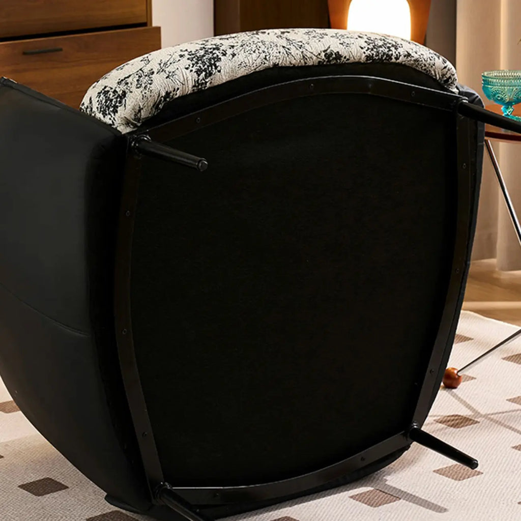 Fauteuil d'appoint moderne surdimensionné en cuir, style tonneau, pour salon