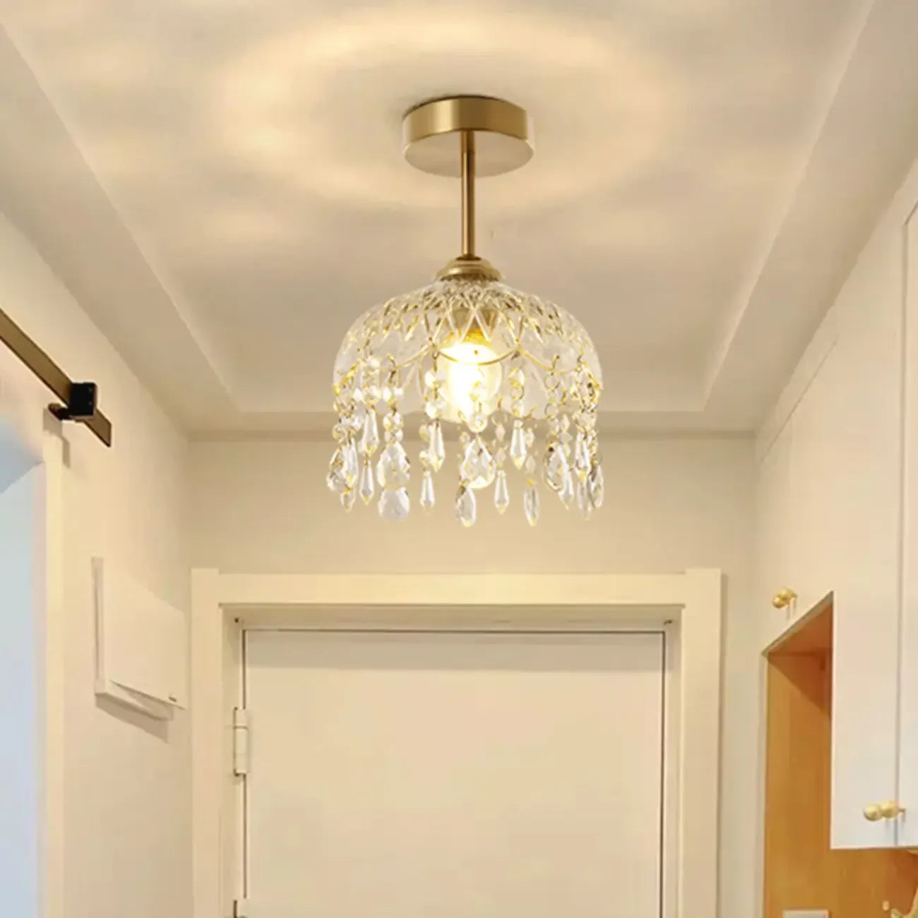 Plafonnier semi-encastré LED en cristal exquis pour intérieur