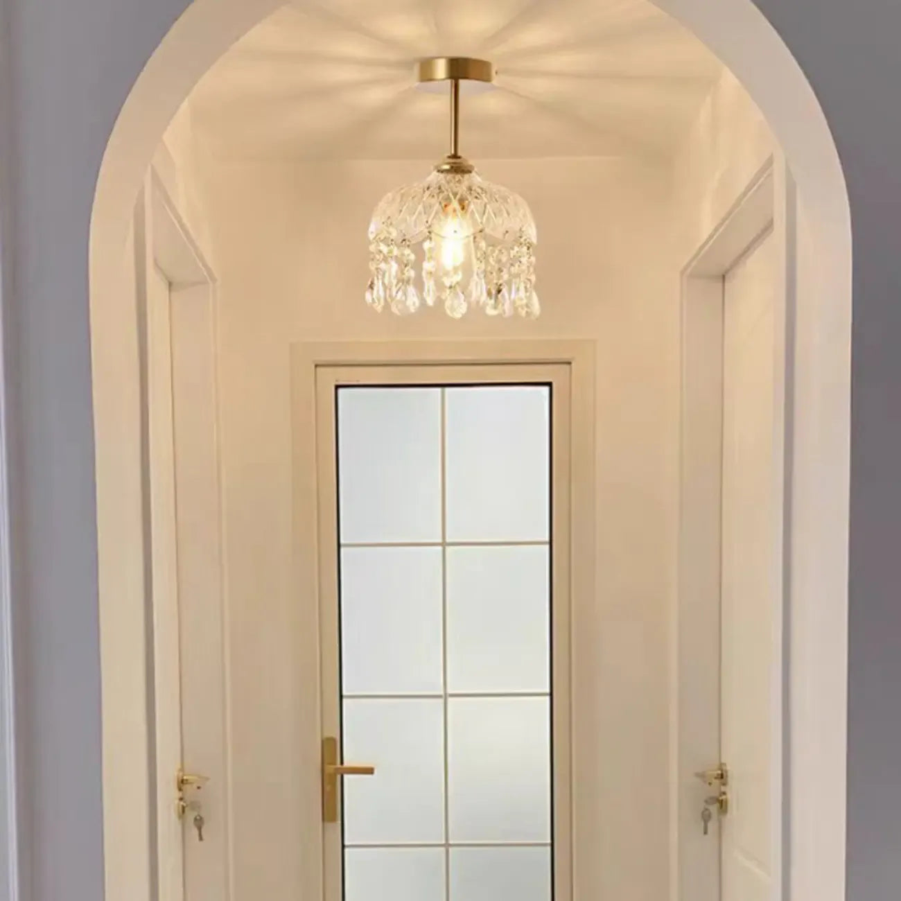 Plafonnier semi-encastré LED en cristal exquis pour intérieur