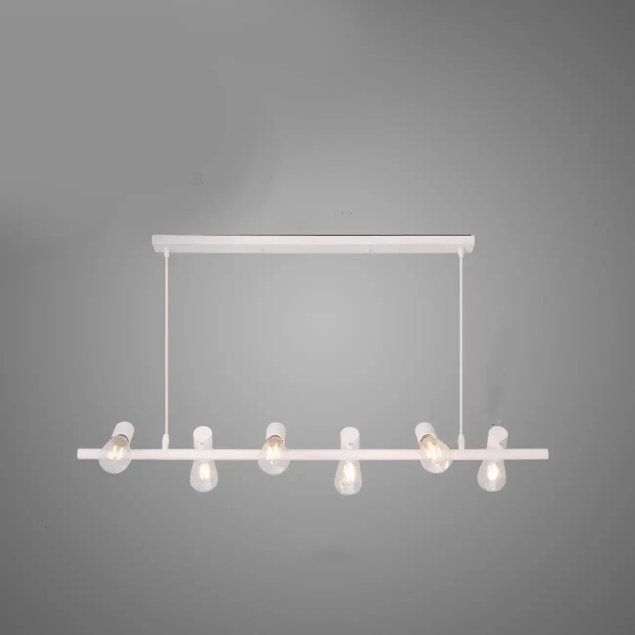 Suspension îlot en métal de style industriel, réglable, pour cuisine.