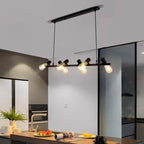 Suspension îlot en métal de style industriel, réglable, pour cuisine.