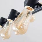 Suspension îlot en métal de style industriel, réglable, pour cuisine.