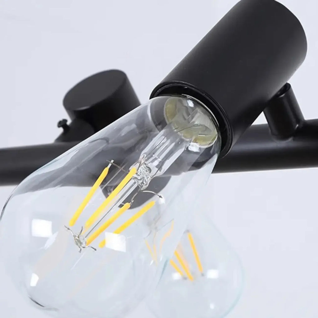 Suspension îlot en métal de style industriel, réglable, pour cuisine.