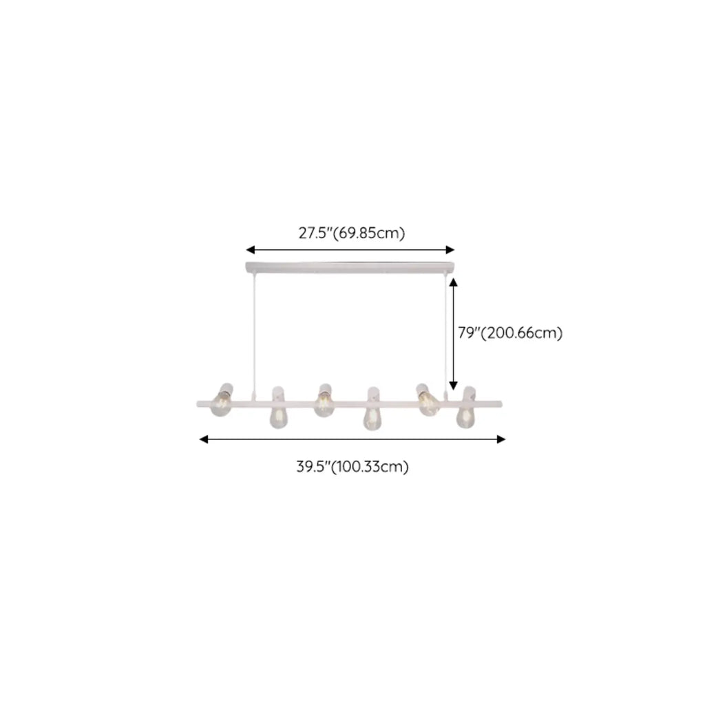 Suspension îlot en métal de style industriel, réglable, pour cuisine.