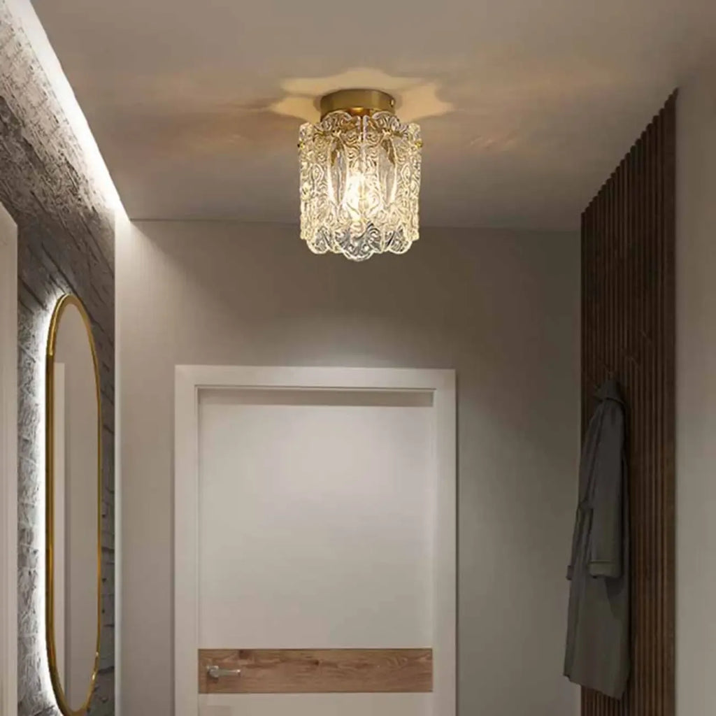 Plafonnier cylindrique semi-encastré moderne pour la décoration d'entrée