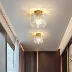 Plafonnier cylindrique semi-encastré moderne pour la décoration d'entrée