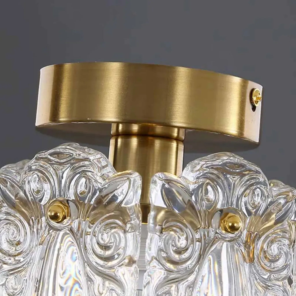 Plafonnier cylindrique semi-encastré moderne pour la décoration d'entrée