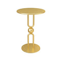 Table d'appoint ronde en métal noir brillant pour salon