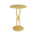 Table d'appoint ronde en métal noir brillant pour salon