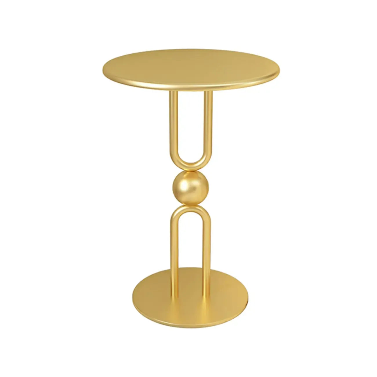 Table d'appoint ronde en métal noir brillant pour salon