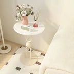 Table d'appoint ronde en métal noir brillant pour salon