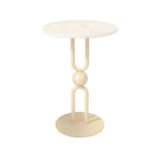 Table d'appoint ronde en métal noir brillant pour salon
