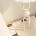 Table d'appoint ronde en métal noir brillant pour salon