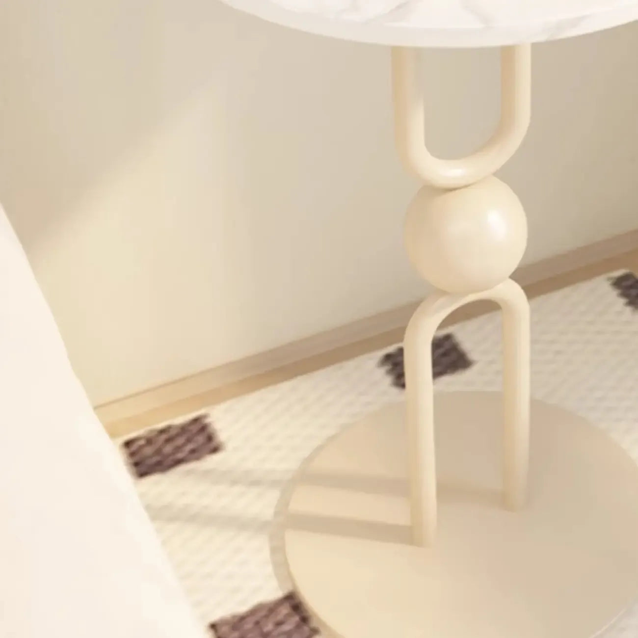 Table d'appoint ronde en métal noir brillant pour salon