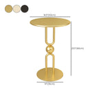 Table d'appoint ronde en métal noir brillant pour salon