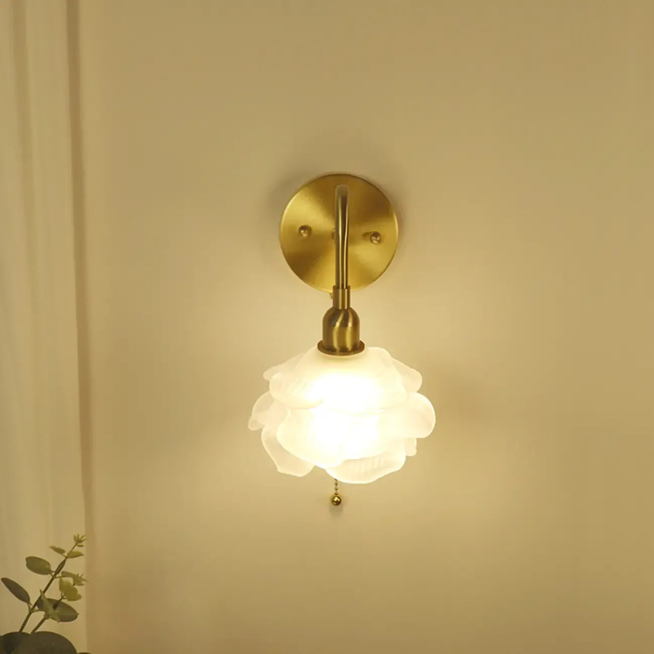 Mini applique murale LED florale avec interrupteur à chaînette pour la maison