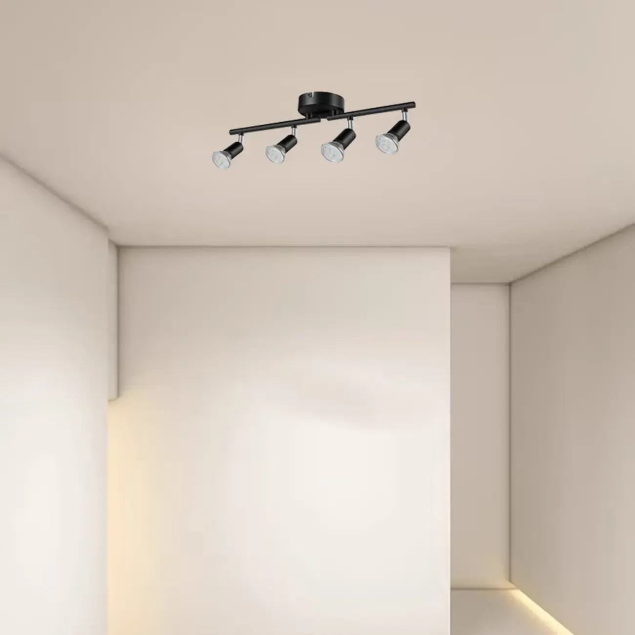 Plafonnier semi-encastré chromé moderne réglable