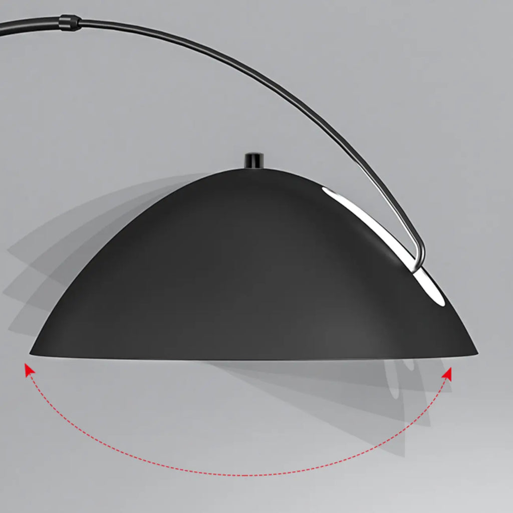 Lampadaire LED noir arqué réglable pour la décoration du salon