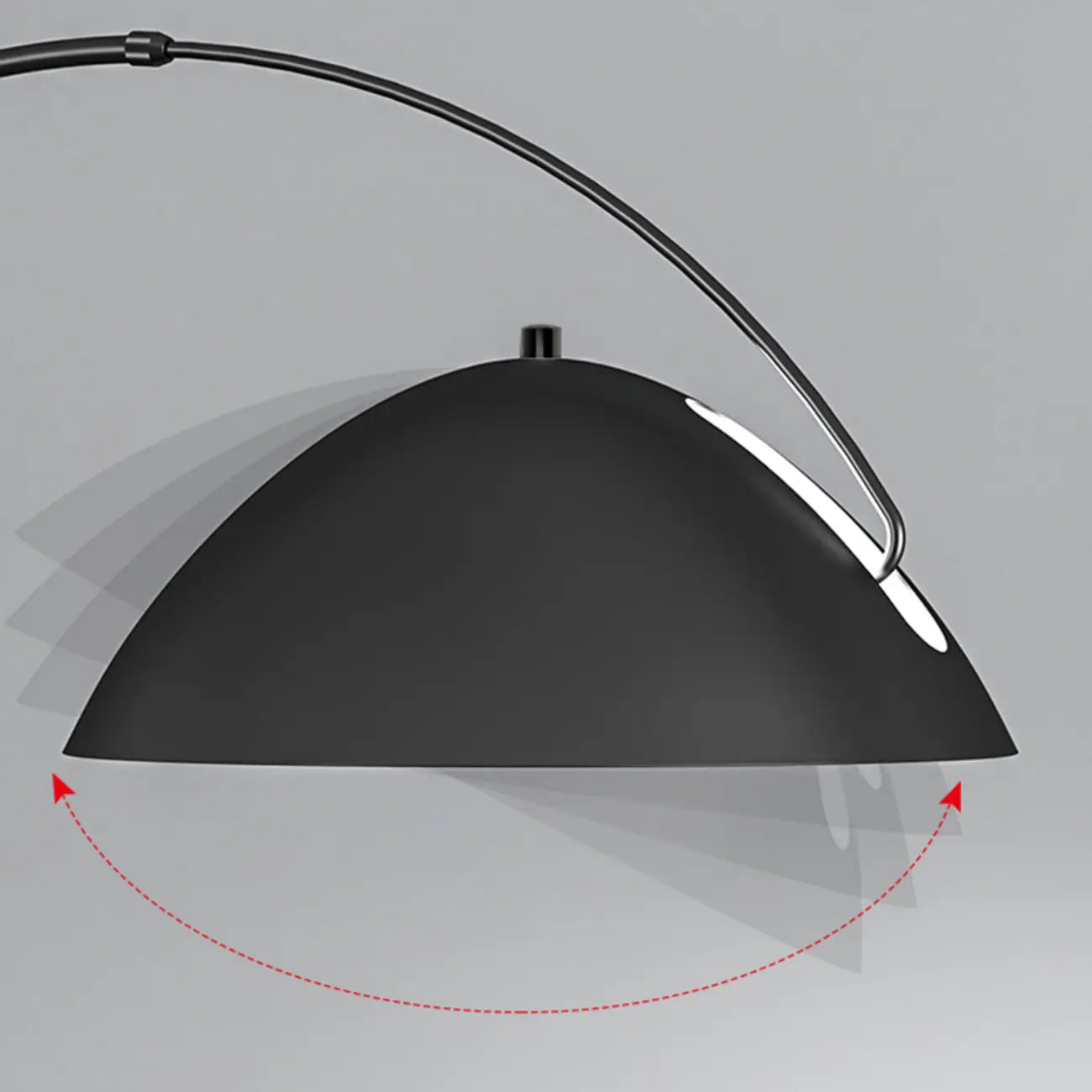 Lampadaire LED noir arqué réglable pour la décoration du salon