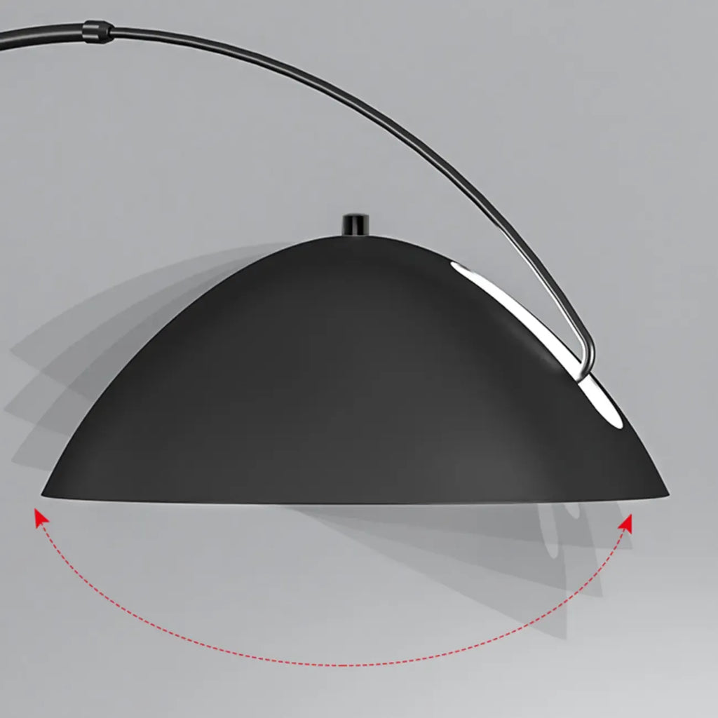 Lampadaire LED noir arqué réglable pour la décoration du salon