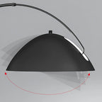 Lampadaire LED noir arqué réglable pour la décoration du salon