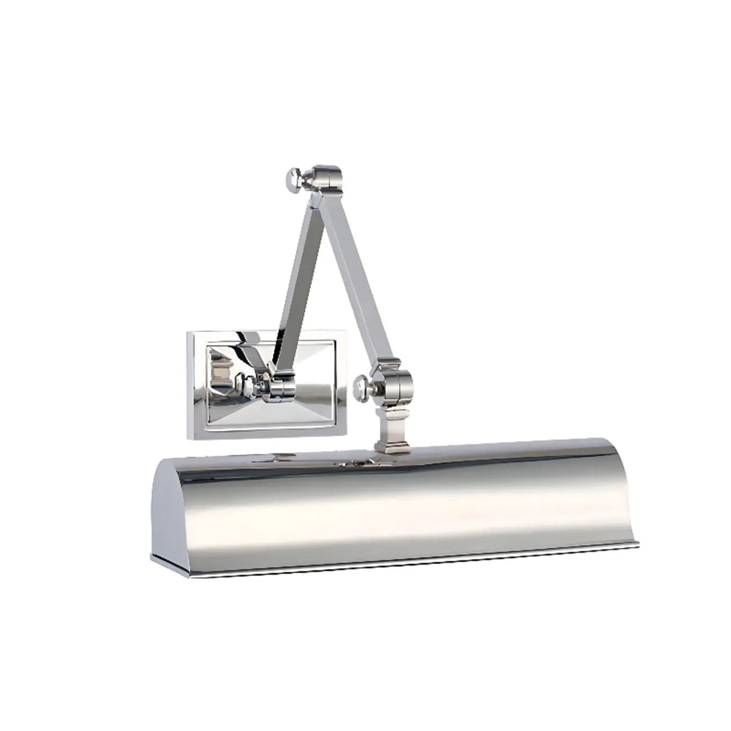 Applique murale à bras articulé en métal à 2 lumières avec abat-jour long