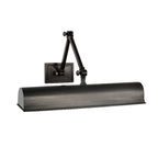 Applique murale à bras articulé en métal à 2 lumières avec abat-jour long