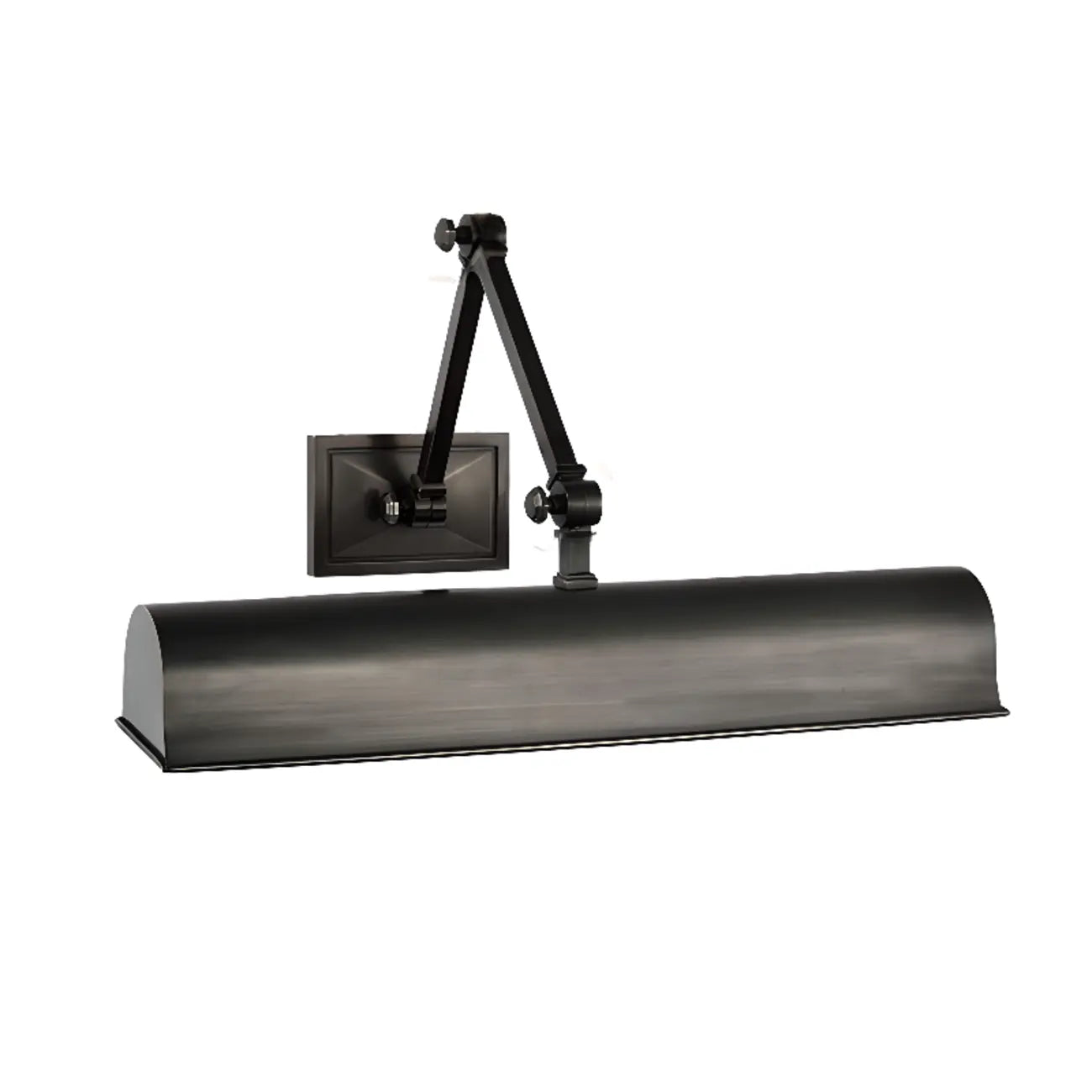 Applique murale à bras articulé en métal à 2 lumières avec abat-jour long