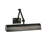 Applique murale à bras articulé en métal à 2 lumières avec abat-jour long